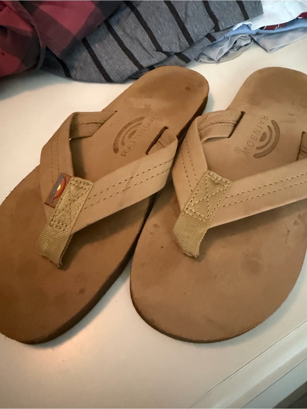 Rainbow Kids Tan/Brown Flip Flop Sandals